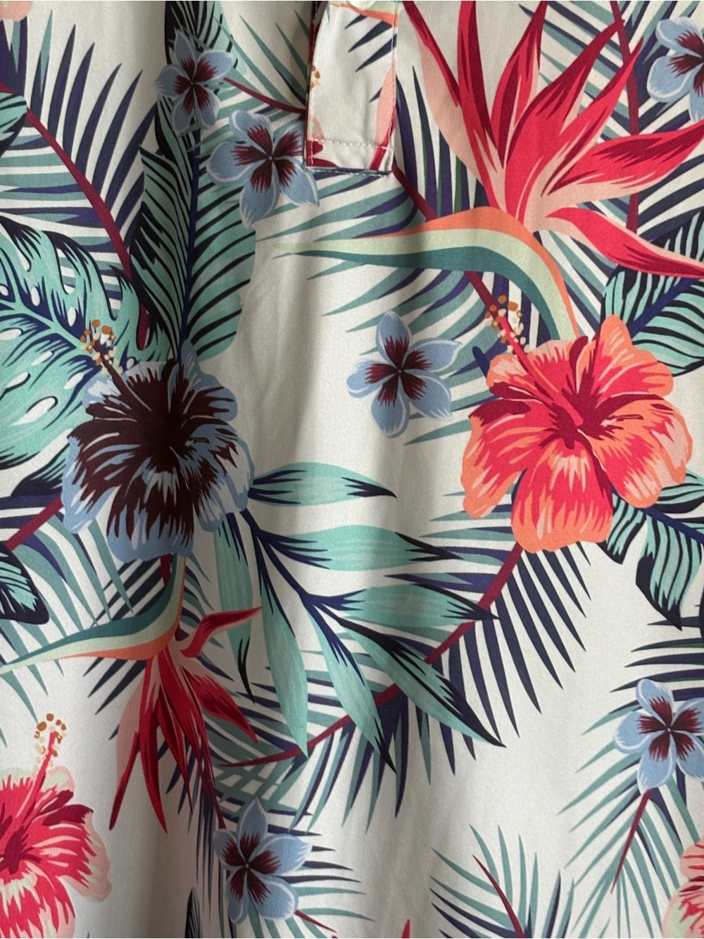 Waggle Mens Polo Shirt Tropical Birdies of Paradise Size Medium Golf - Picture 4 of 5